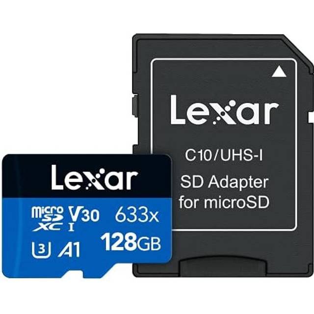 Lexar High-Performance 633x 128GB microSDXC UHS-I Card w/ SD Adapter, Up To 100MB/s Read, for Smartphones, Tablets, and Action Cameras (LSDMI128BBEU63