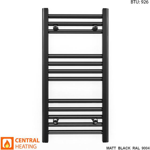 (350 x 700mm High) Matt Black Bathroom Designer Towel Radiator