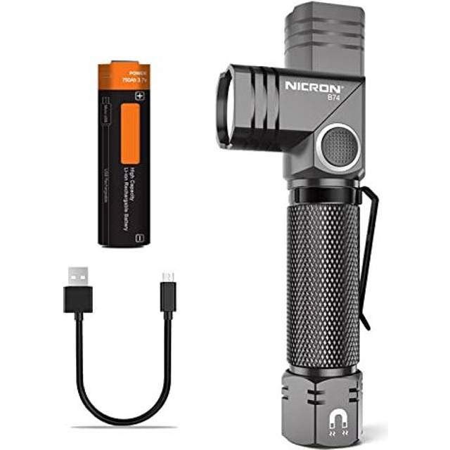 NICRON Mini LED Torch Magnetic Waterproof Flashlight, Super Bright 700 Lumen, 5 Modes with Memory, 90 Degree Rotatable, Pocket Hand Size, for Hiking