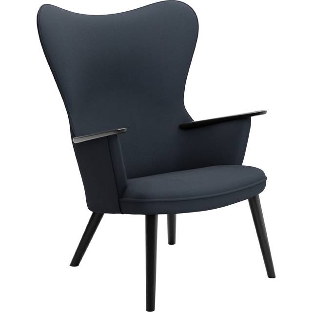 Carl Hansen - CH78 Fåtölj, Svart Ek, Tyggrupp 3 Fiord 0782 - Fåtöljer - Hans J. Wegner - Trä/Textilmaterial/Skum