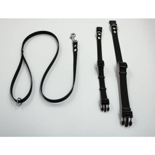 Halsband eller koppel Luca antislip gummi svart. Förpackning: Halsband 20 mm