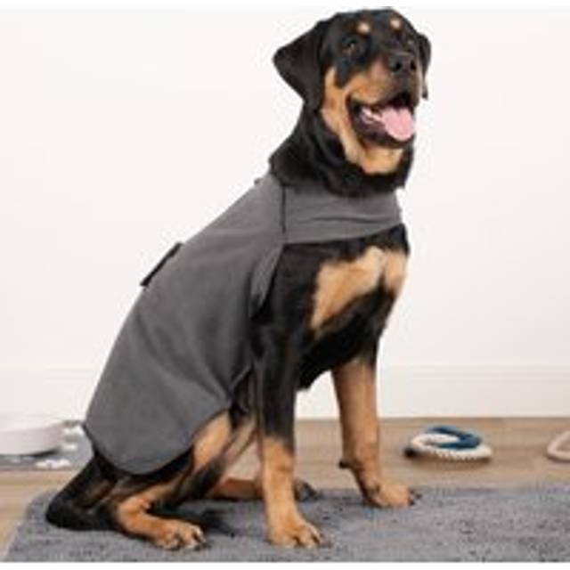 OHS Pet Microfibre Drying Coat, Charcoal - Small - Grey
