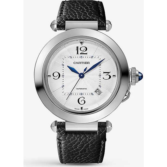 Cartier Mens Steel Crwspa0014 Pasha Stainless and Leather Watch 41mm - STEEL