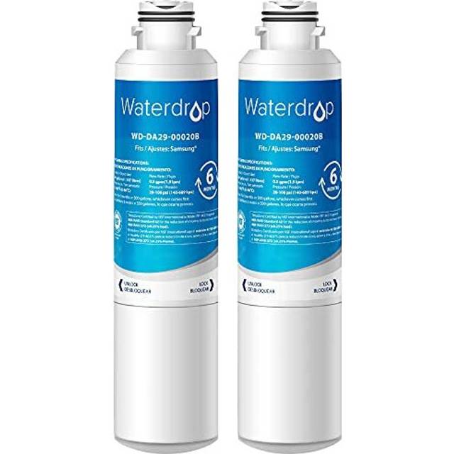 2X Waterdrop DA29-00020B Fridge Freezer Water Filter, Replacement for Samsung DA29-00020B HAF-CIN EXP, DA29-00020A DA29-00019A DA97-08006, DA97-0