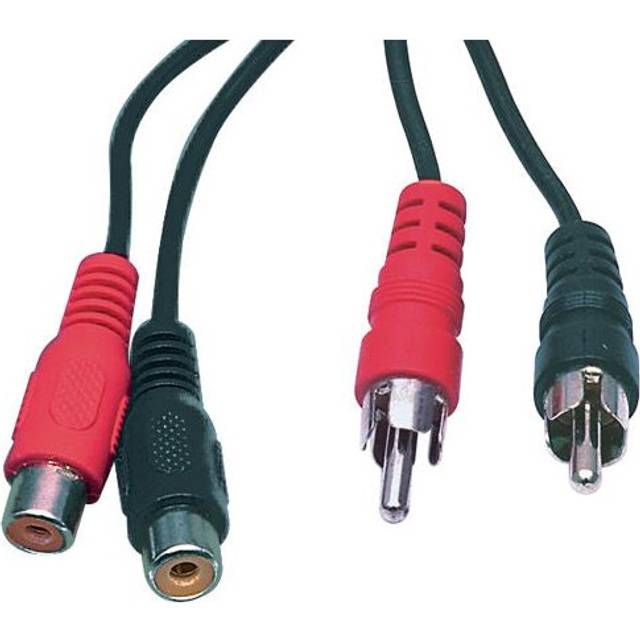 2m 2 RCA Male to Female Audio Extension Cable Lead Phono Plug to Socket