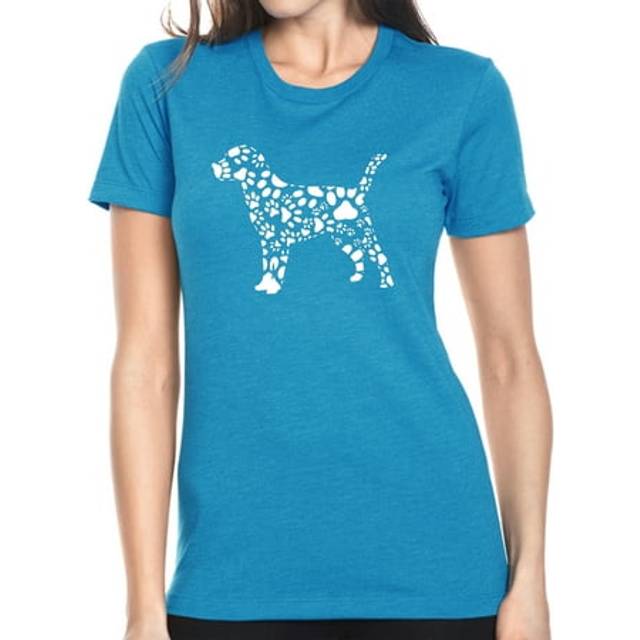 Dog Paw Prints - Women's Premium Blend Word Art T-Shirt - Turquoise - X-Large (X-Large)