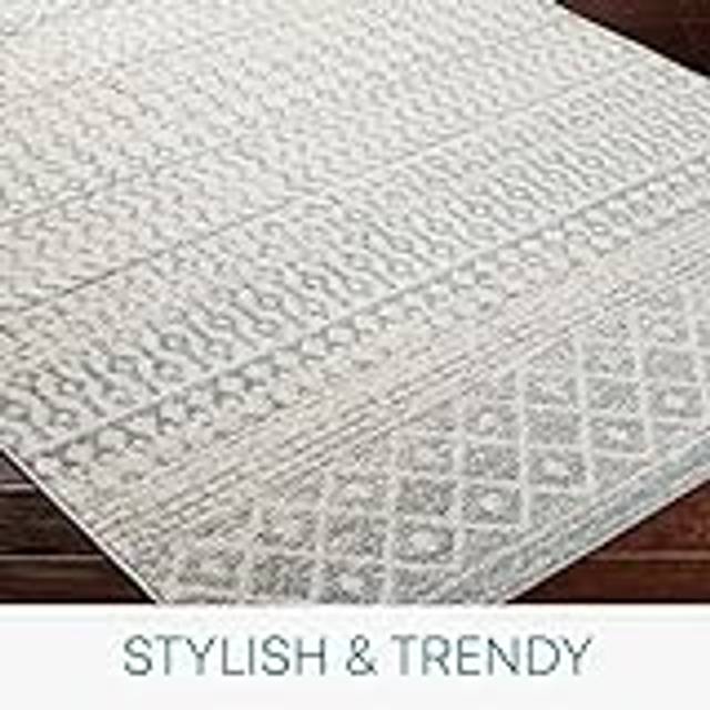 MILA Scandi Geometric Area Rug - Grey - 160cm x 230cm