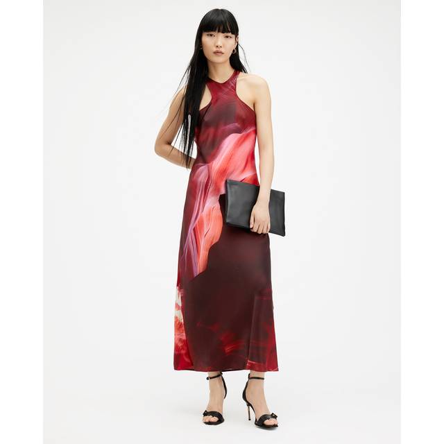 AllSaints Betina Arches Silk-Blend Maxi Dress