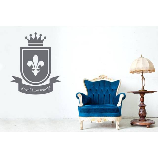 Royal Household Home Sign Wall Sticker - Bright Yellow (Large)