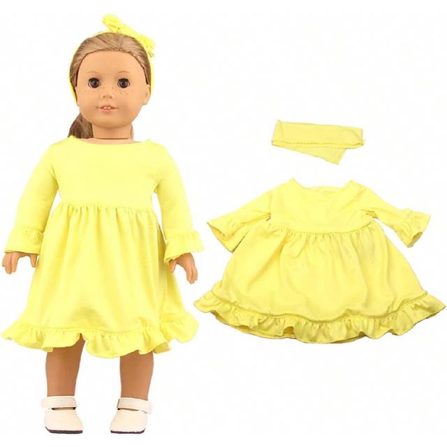 SHEIN 1pc 18 Inch American Doll Dress, Cute Doll Skirt, Solid Color Princess Dress, Christmas, Holiday, New Year Gift For Little Girls, Fits 18 Inch Girl Do