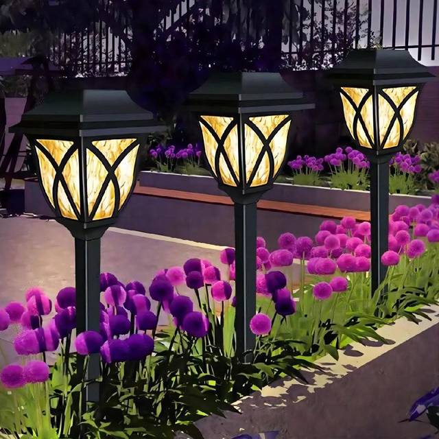 SHEIN Outdoor Solar Lights 6 Pack - Waterproof Garden Pathway Lighting For Lawn Patio Walkway, Dusk-To-Dawn LED Landscape Decor