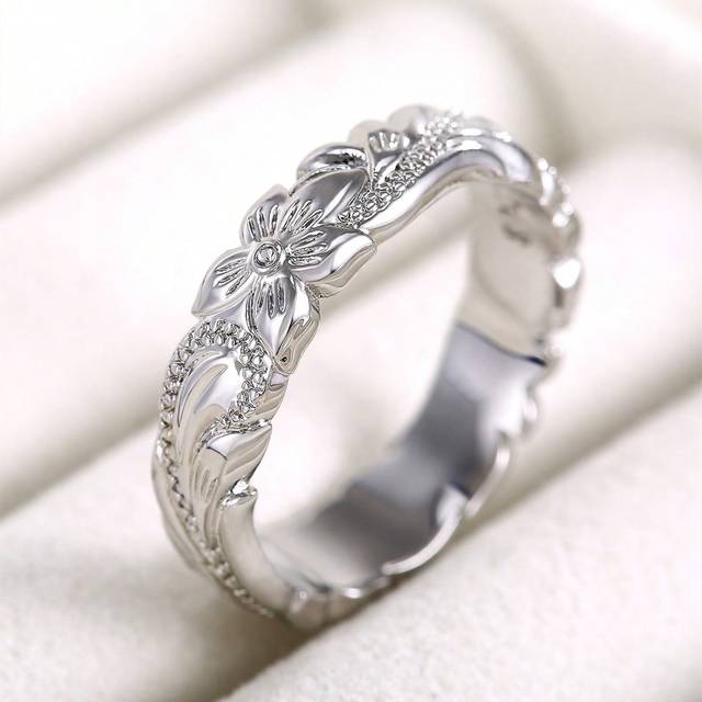 SHEIN 1 PC Elegant Flower Ring For Women For Valentine&#39;s Day Gift Wedding Engagement Anniversary Party Band Jewelry Valentines,Mom,Mother,Mother&#39;s Day,Gift
