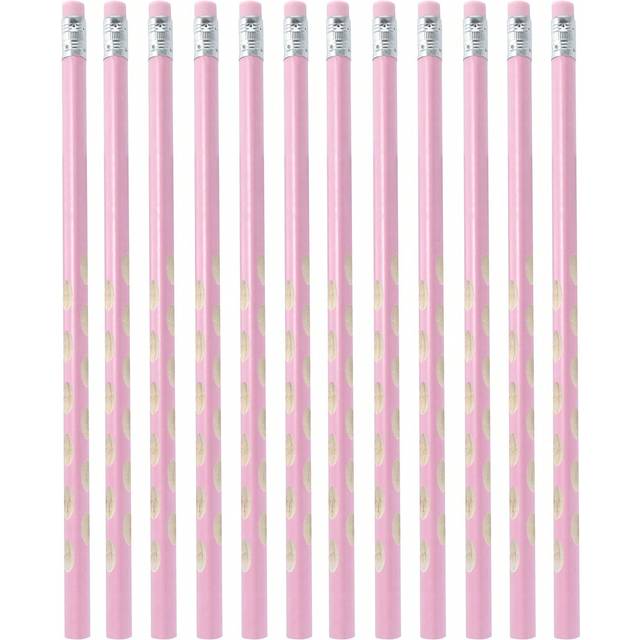 SHEIN 10pcs Baby Pink Wedding HB Pencils Graphite Pencil Pack Wood Pencils With Eraser For School Drawing Sketching Bridal Baby Shower Office Supplies For N