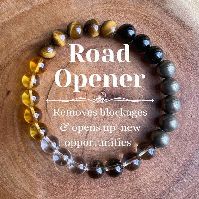 SHEIN Road Opener Bracelet - Attract Love, Money, And Success - Manifestation Bracelet - Crystal Bracelet - Citrine - Pyrite - Tiger&#39;s Eye