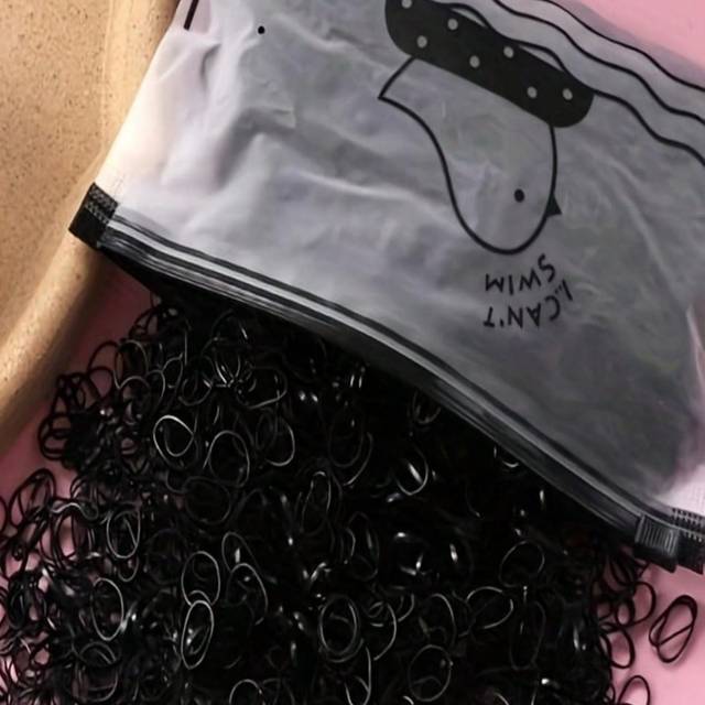 SHEIN 2000pcs Small Size Elastic Hair Bands In Zip Lock Bag, Strong And Stretchy, No Damage For Kids&#39; Hair, Cute Hair Ties For Baby Girls