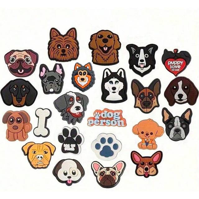 SHEIN 23pcs Dog Pattern Shoe Decorations Shoe Accessories Charms For Clogs  Bubble Slides Sandals, Gift Idea For Birthday Christmas  Halloween Party Favors