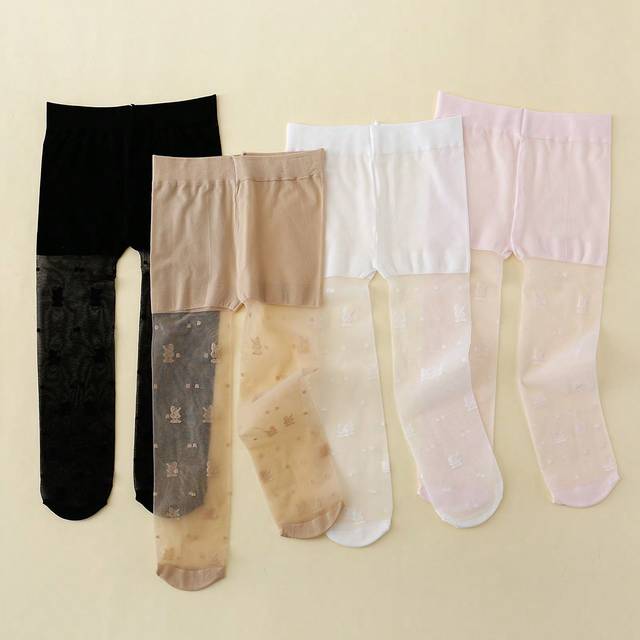 SHEIN 4 Pairs Ultra-Thin Full Footed Dance Tights Suitable For Girls