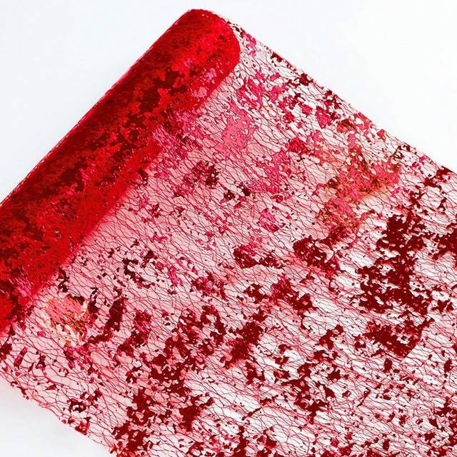 SHEIN 1pc 28x300cm/28x500cm/28x1000cm Metallic Sequin Mesh Table Runner For Party, Anniversary, Birthday, Wedding, Banquet, Holiday Celebration, New Year De