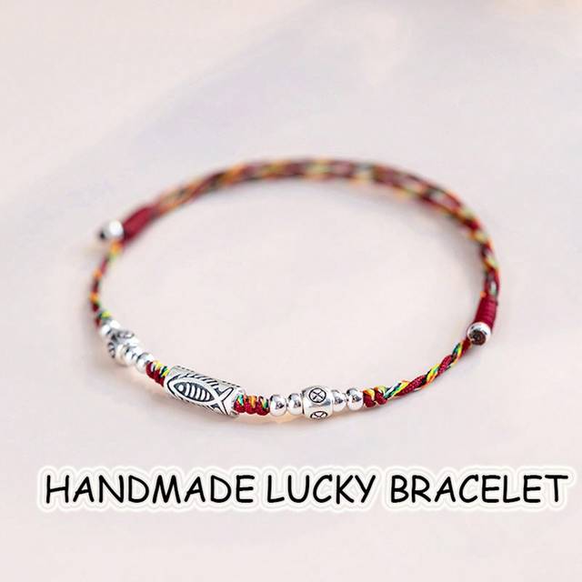 SHEIN 1pc Handmade Lucky Koi Beads Good Luck Bracelets For Couples Best Friends, Relationship Friendship Bracelet For Women Men