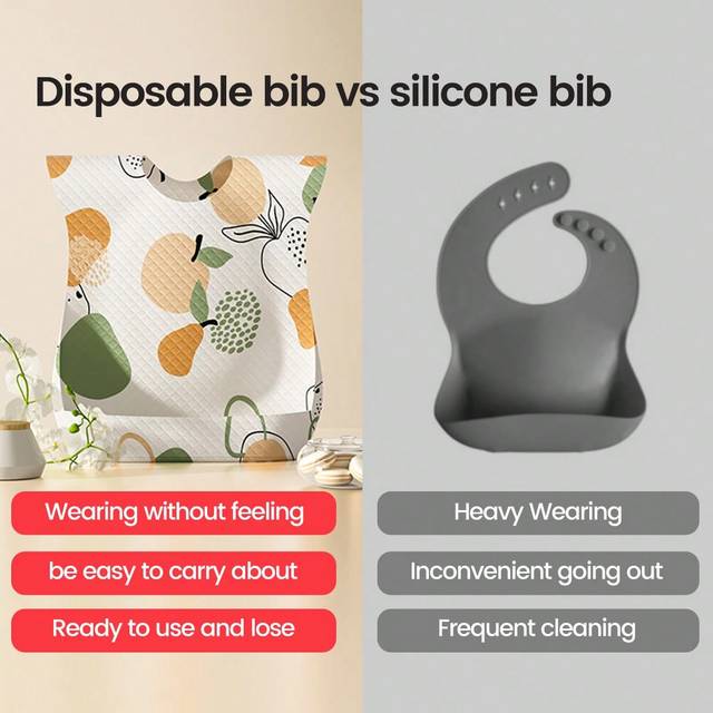 SHEIN 10pcs/30pcs/60pcs/100pcs Disposable Baby Bibs Saliva Towel Waterproof & Anti-Dirty Eating Tool