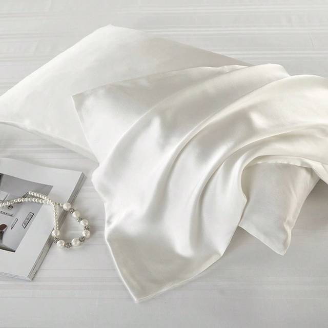SHEIN 2PCS White Silky Satin Pillowcase For Hair And Skin, Slip Pillow Cases Set Of 2, Cooling Pillow Covers With Envelope Closure, Luxury Bed Pillow Cover,