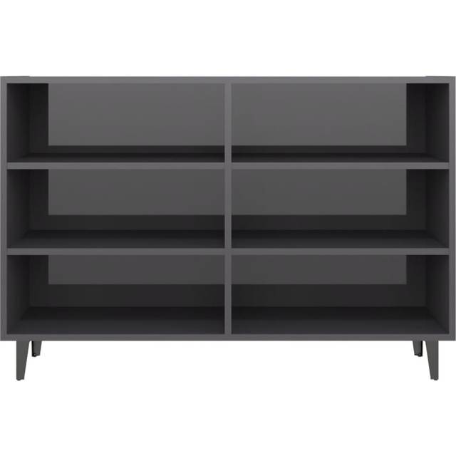 vidaXL Sideboard High Gloss Grey 103.5x35x70 cm Engineered Wood