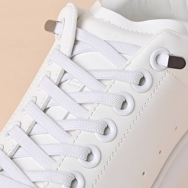 1 par elastiska skosnören utan knytband, vit, perfekt för sneakers, sportskor, fritidsskor, vita skor, basketskor, löparskor för tränare - Vitt (En-Storlek)