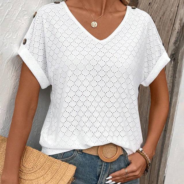 EMERY ROSE Women&#39;s V-Neck Batwing Short Sleeve T-Shirt
