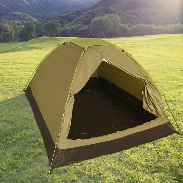 1 st hopfällbart campingtält, bärbart solskydd för enkel installation, lätt regntätt nättält för 2 personer - Armé Grön (En-Storlek)