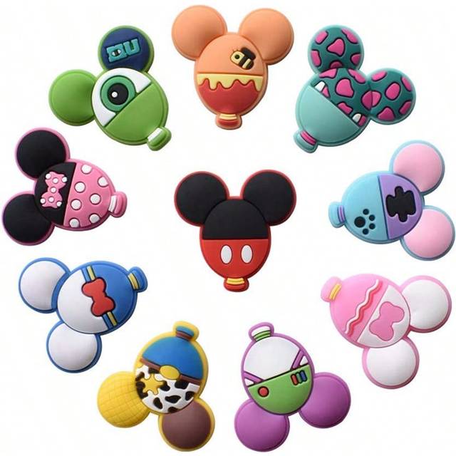 Disney 10pcs Disney Mickey Shoe Decorations Shoe Accessories Charms For Clogs  Bubble Slides Sandals, Gift Idea For Birthday Christmas  Halloween Party Favor
