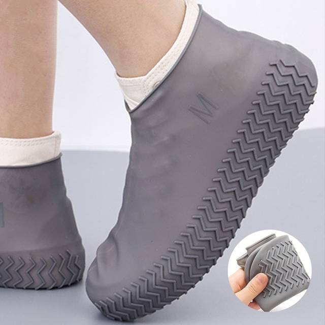 SHEIN 1 Pair Reusable Silicone Shoe Covers, Waterproof Anti-Slip Thick Durable Silicone, Odorless, Portable, Suitable For Men & Women, Back-To-School Gift