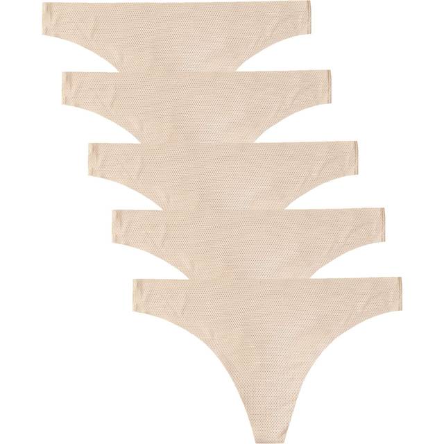 voenxe Seamless Thongs for Women No Show Thong Underwear Women 5-10 Pack (5 pack Apricot  Large)