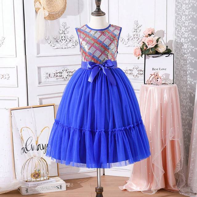 SHEIN Tween Girls&#39; Princess Dress Sequin Tulle Puffy Dress Light Formal Dress
