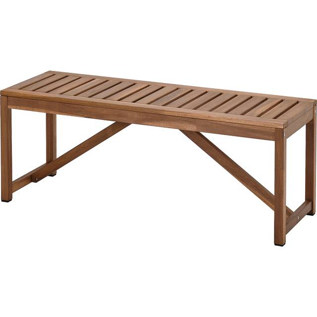 NÄMMARÖ bänk, utomhus, ljusbrunlaserad, 120 cm