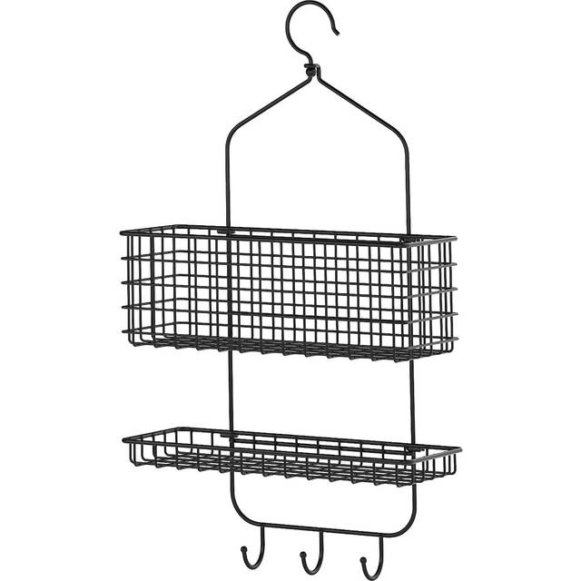 BLECKSJÖN hängande duschkorg, 2 våningar, svart, 31x56 cm
