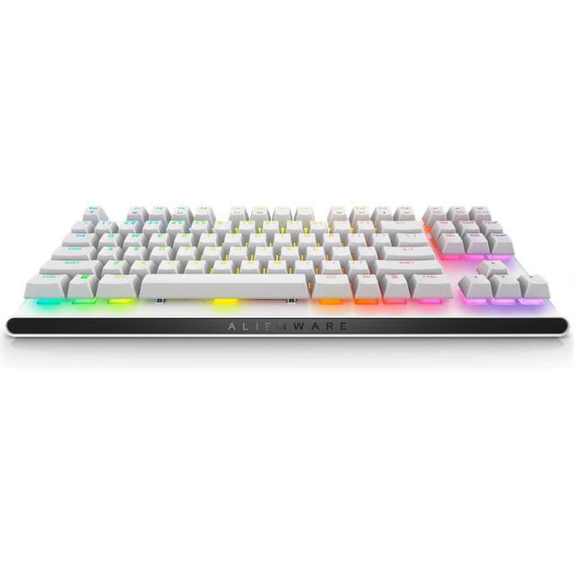 Alienware AW420K - Tangentbord - utan numerisk knappsats - bakgrundsbelyst - USB - QWERTY - amerikansk - tangentbrytare: CHERRY MX Red - månljus