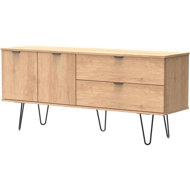 Fully Assembled Menifee 79 Cm Wide 2 Drawer Sideboard - Oak (76cm H X 79cm W X 40cm D)