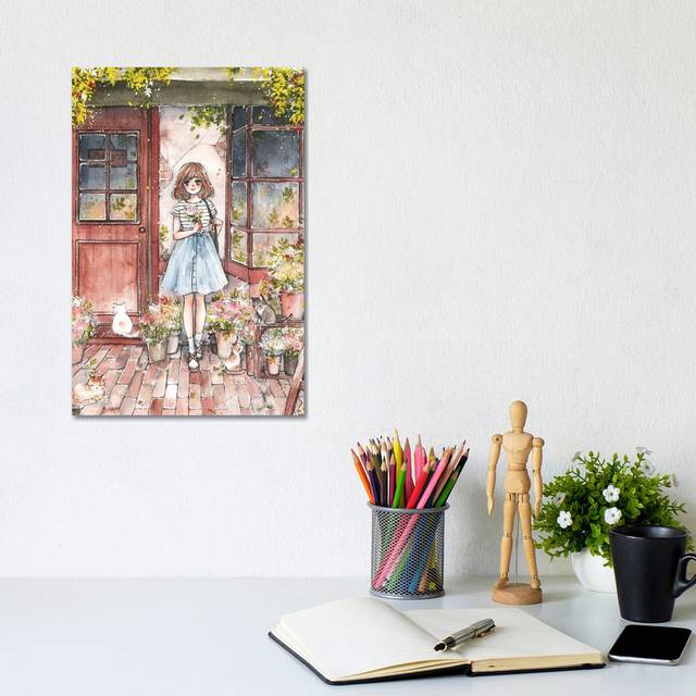 Flower Shop by Cherriuki - Wrapped Canvas Painting (30.48cm H x 20.32cm W x 1.91cm D)