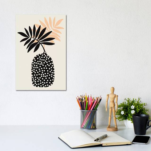 Still Life with Vase and Tropical Leaves by Alisa Galitsyna - Wrapped Canvas Graphic Art (30.48cm H x 20.32cm W x 1.91cm D)