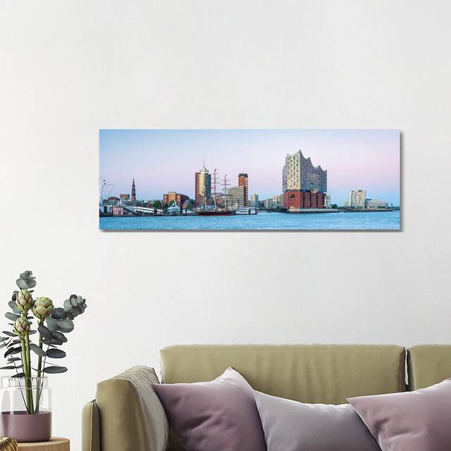 View of the Elbphilharmonie Concert Hall in the Hafencity Quarter of Hamburg, Germany by Jan Becke - Wrapped Canvas Panoramic Photograph (40.64cm H x 121.9cm W x 3.81cm D)
