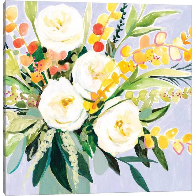 Garden Rose Bouquet II by Victoria Borges - Wrapped Canvas Graphic Art (30.48cm H x 30.48cm W x 1.9cm D)