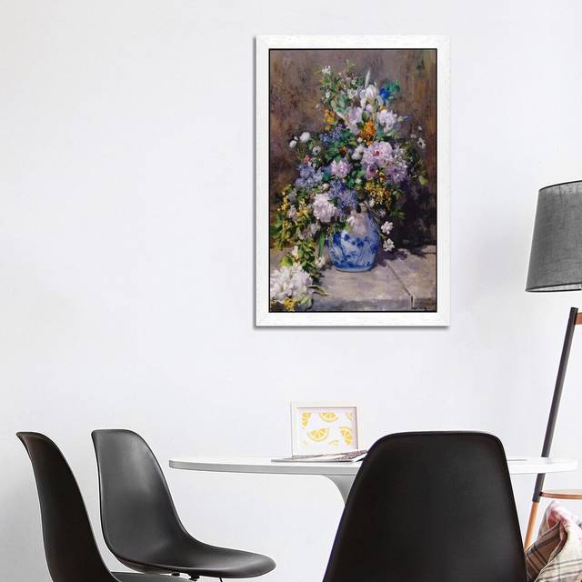 Spring Bouque (grande Vaso Di Fiori) by Pierre-Auguste Renoir - Painting Print on Canvas - White (101.6 cm H x 66.04 cm W)