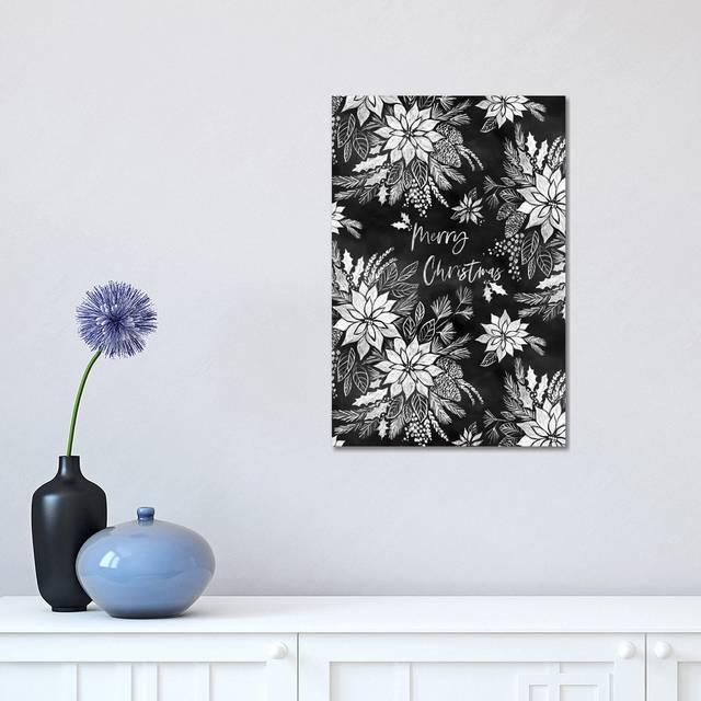 Christmas Chalkboard Pointsettias by Jacqueline Maldonado - Wrapped Canvas Gallery-Wrapped Canvas Giclée (45.72cm H x 30.48cm W x 1.905cm D)