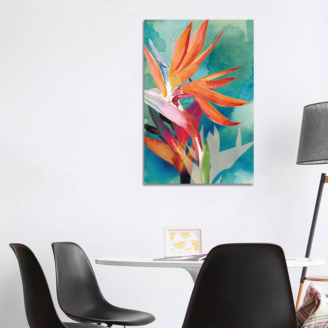 'Vivid Birds of Paradise II' Painting on Wrapped Canvas (101.6 cm H x 66.04 cm W x 1.91 cm D)