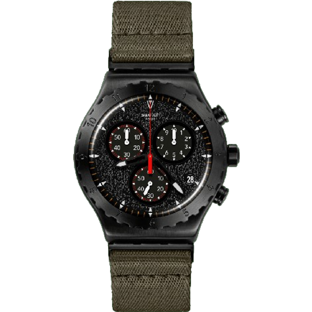 Swatch Power Of Nature By The Bonfire Khaki Watch YVB416 - Black