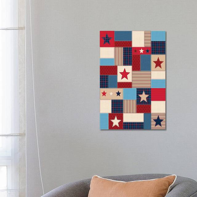 Americana Patriotic Patches I by Gail Veillette - Wrapped Canvas Graphic Art (66.04cm H x 45.72cm W x 3.81cm D)