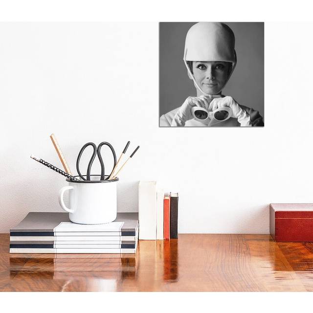 Audrey Hepburn Black and White How to Steal a Million by Radio Days - Wrapped Canvas Art Prints (30.48cm H x 30.48cm W x 1.91cm D)