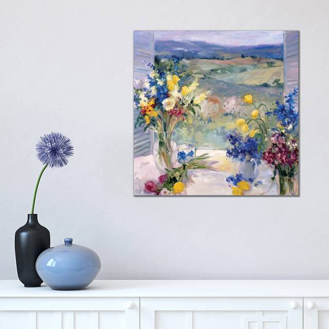 Tuscany Floral by Allayn Stevens - Painting Print on Canvas - No Frame (45.72 cm H x 45.72 cm W x 1.91 cm D)