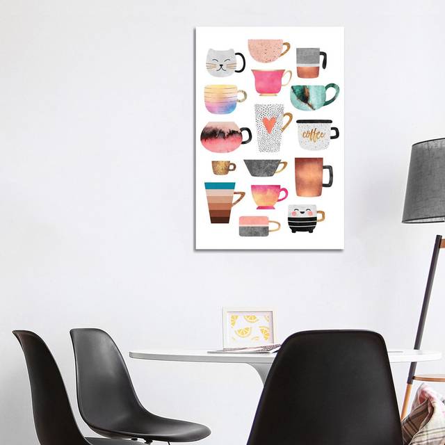Coffee Cup Collection by Elisabeth Fredriksson - Wrapped Canvas Painting (101.6cm H x 66.04cm W x 1.91cm D)