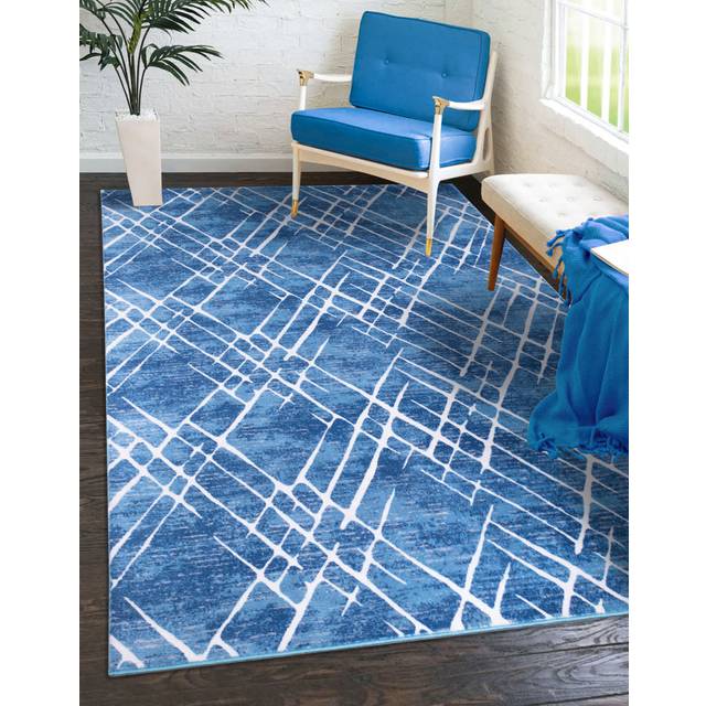 High-Quality Modern Design Bedroom Rugs,Office Carpets, Decorative Runner Rug Home Decor Rugs Blue. (Rectangle 50 x 80cm)